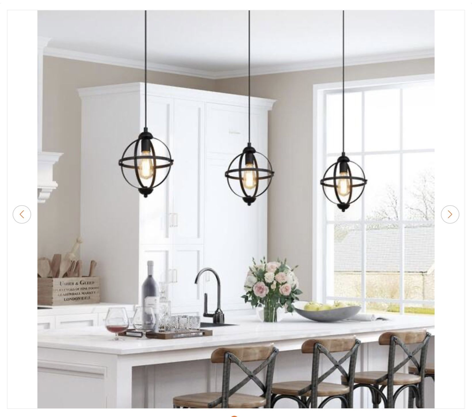 Black Pendant Light Modern Globe 1-Light 9.5 in - New - photo 2