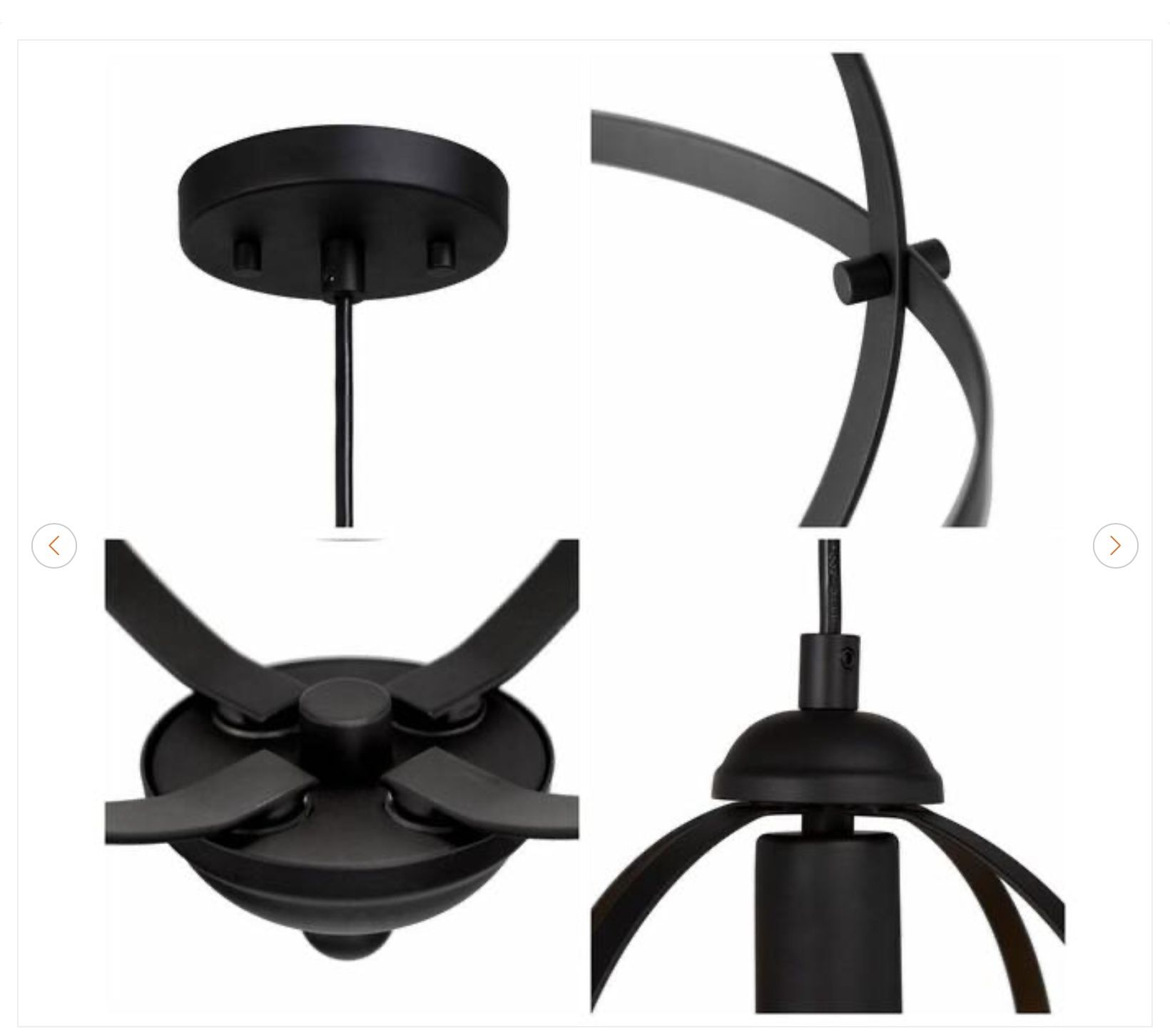 Black Pendant Light Modern Globe 1-Light 9.5 in - New - photo 3