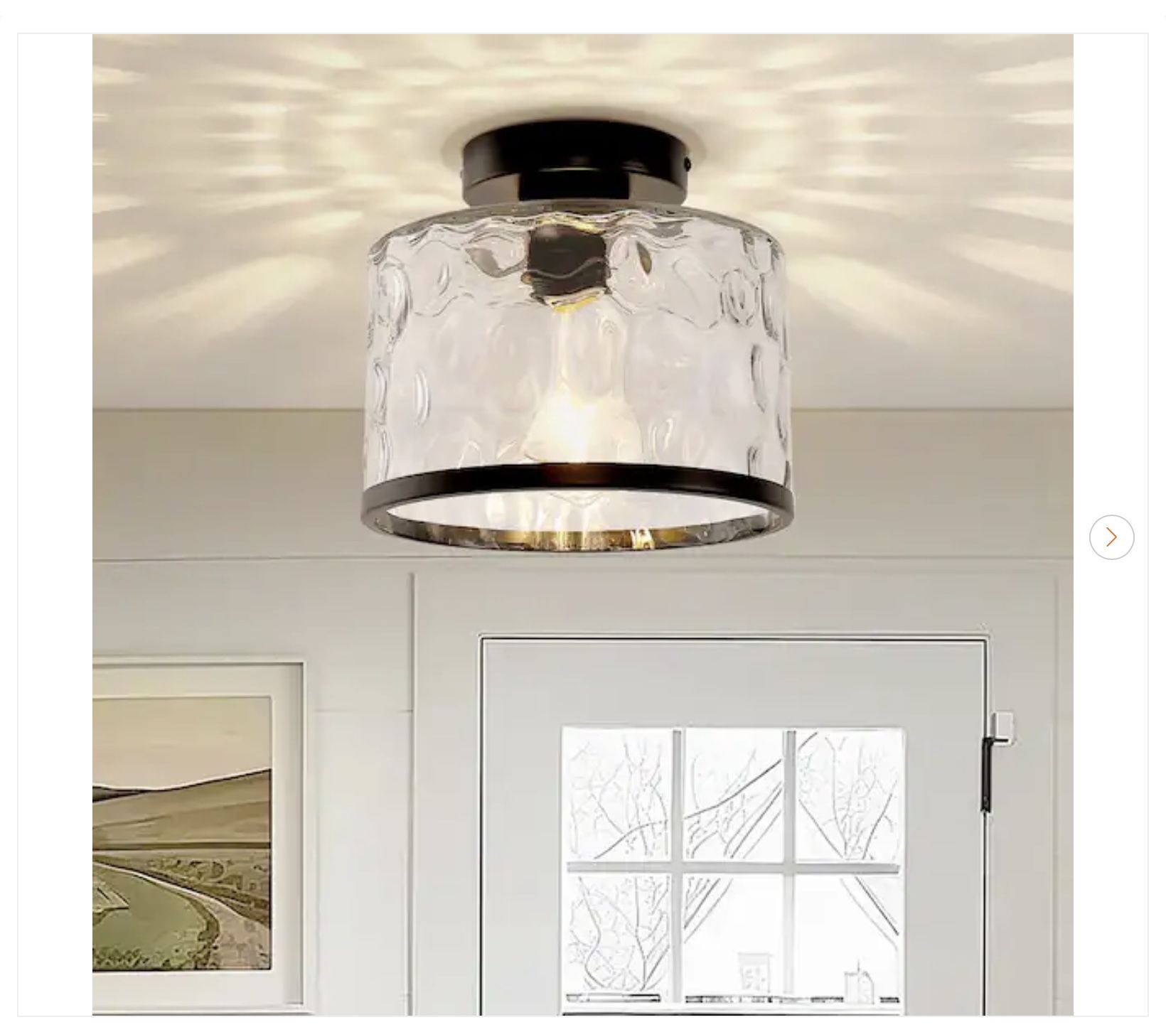 9 in. 1-Light Black Modern Semi Flush Mount Ceiling Light - New