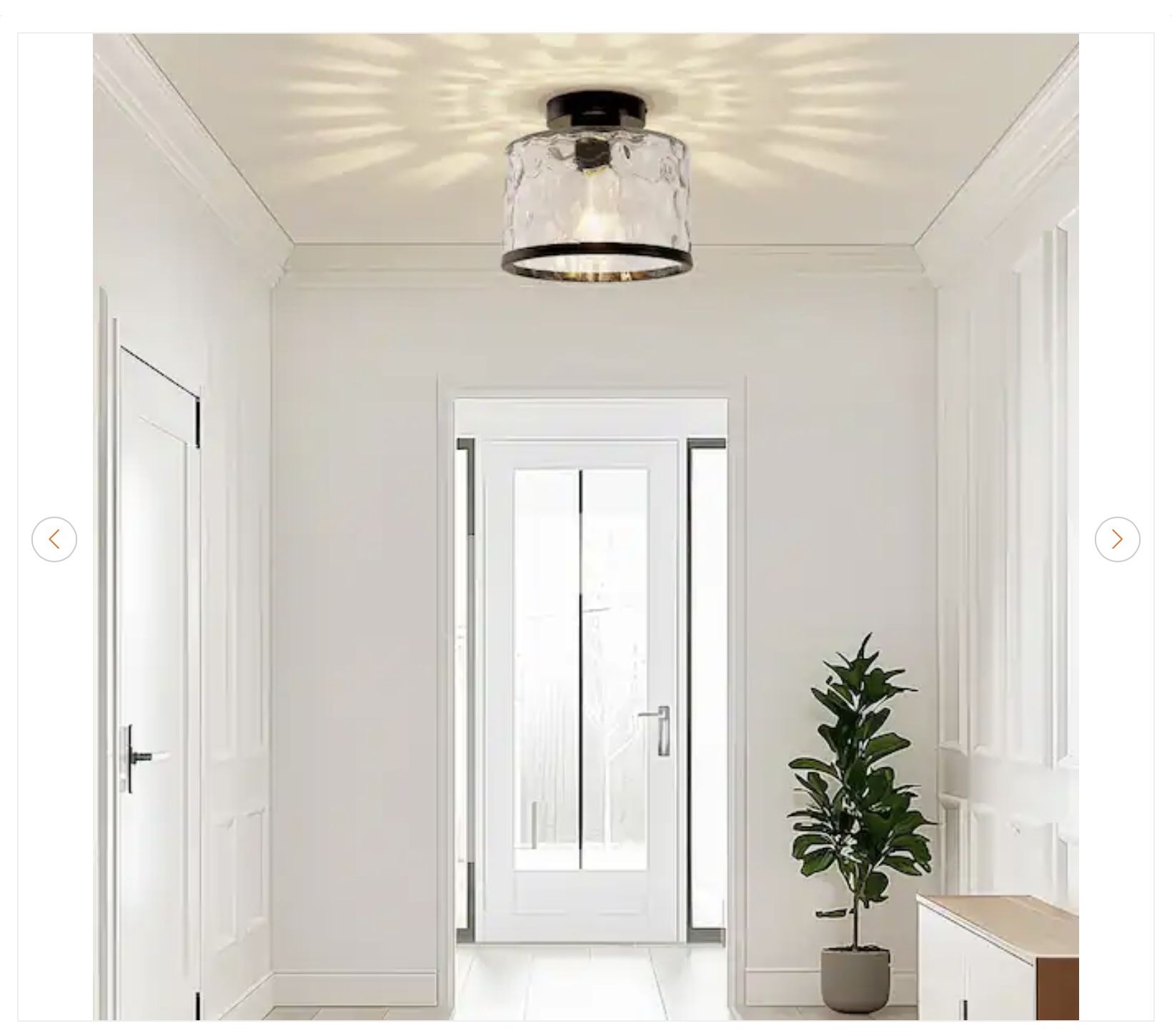 9 in. 1-Light Black Modern Semi Flush Mount Ceiling Light - New - photo 2