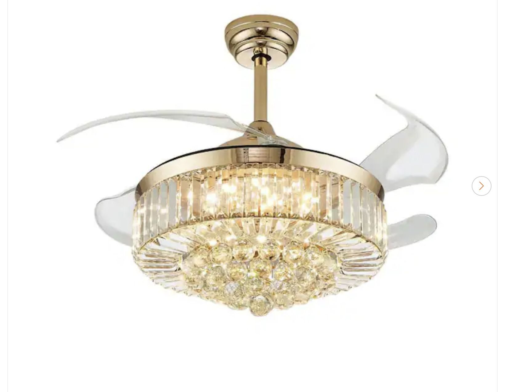 48 in. Modern Smart Indoor Gold Ceiling Fan - New