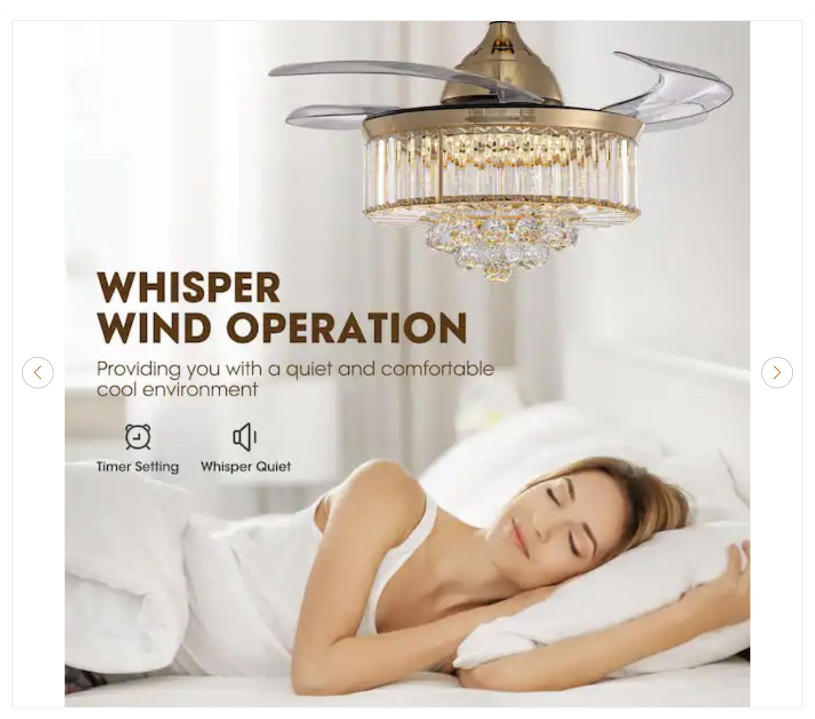48 in. Modern Smart Indoor Gold Ceiling Fan - New - photo 5