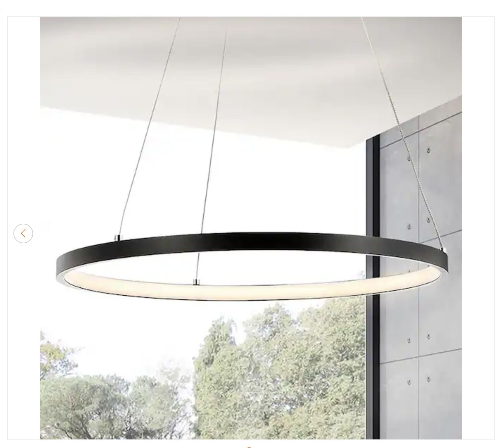 Bradley 24-Watt Matte Black LED Pendant Light - New
