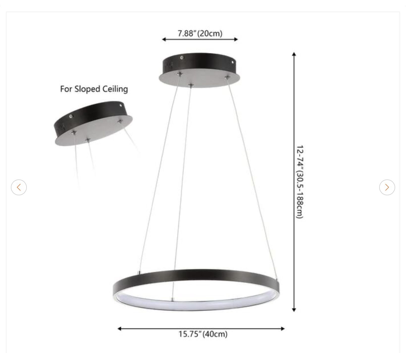 Bradley 24-Watt Matte Black LED Pendant Light - New - photo 2