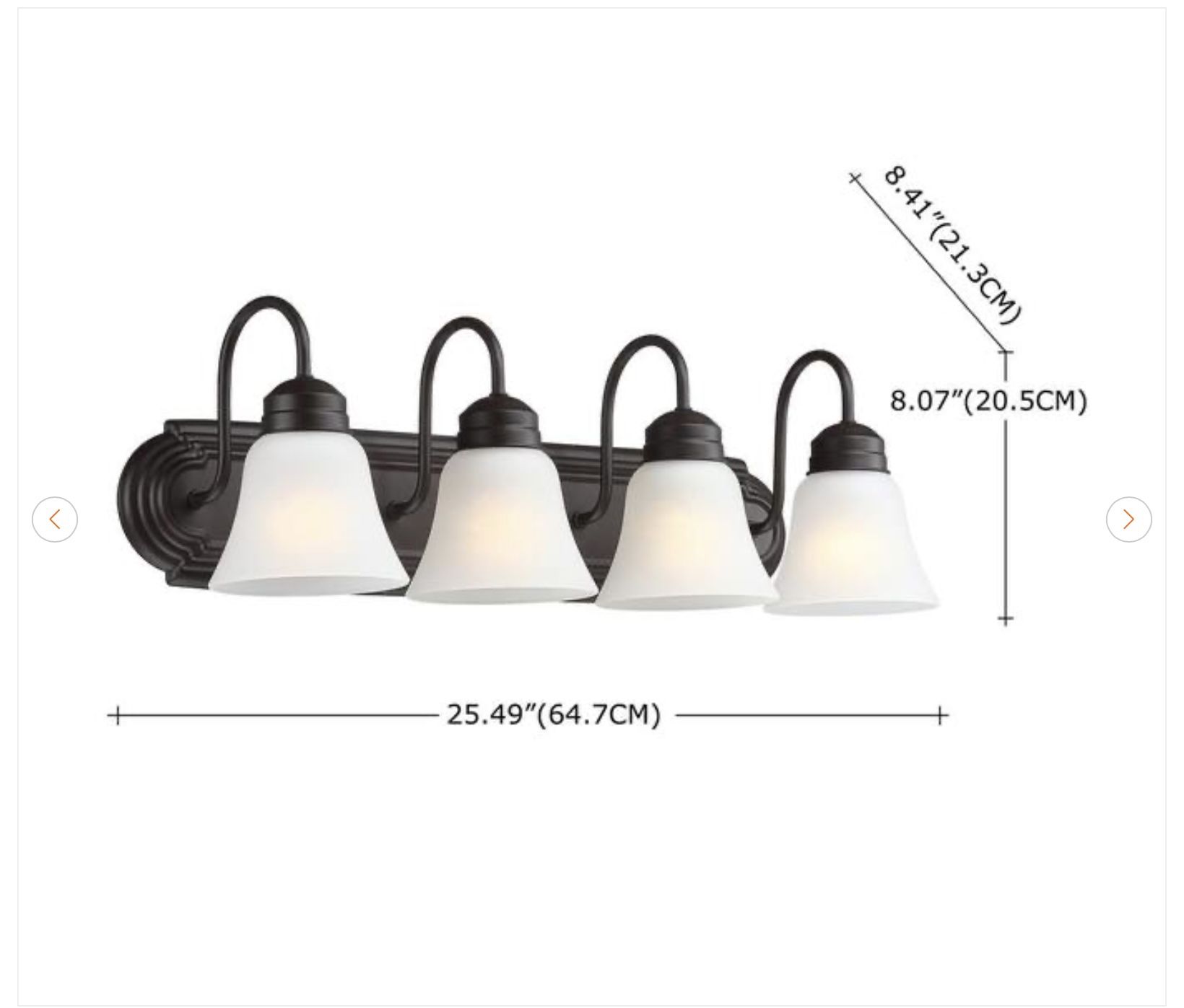 Brush 25.49 in. 4-Light Old Bronze Vanity Light - New - photo 3