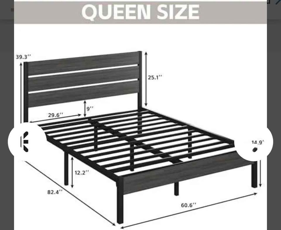 NEW- Queen Bed Frame with Headboard Ref45820 - photo 2