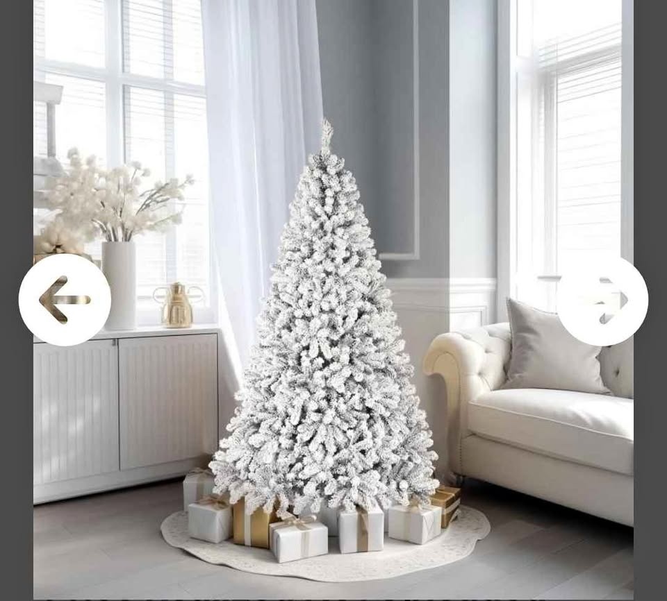 WBHome 5ft Snow Flocked Pre-lit Spruce Tree