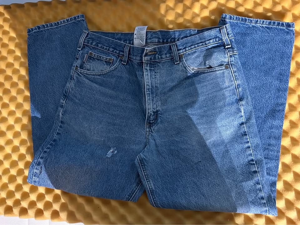 Vintage Carhartt Denim Jeans B18 DST Assembled in Mexico USA - photo 3