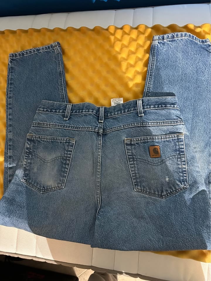Vintage Carhartt Denim Jeans B18 DST Assembled in Mexico USA - photo 4