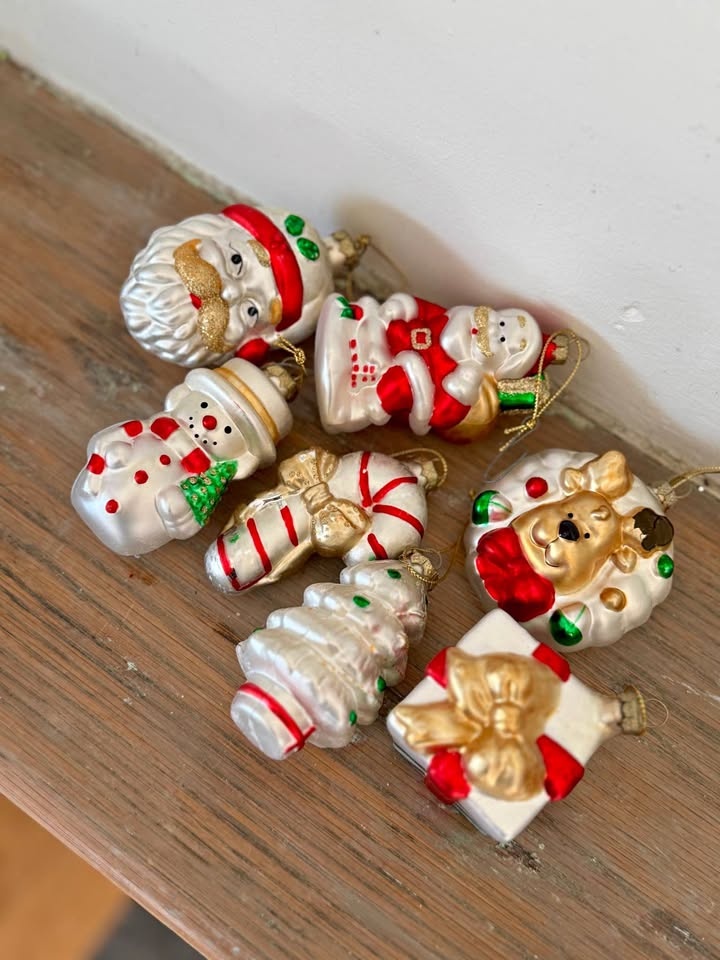 Vintage Glass Christmas Ornaments Retro Christmas