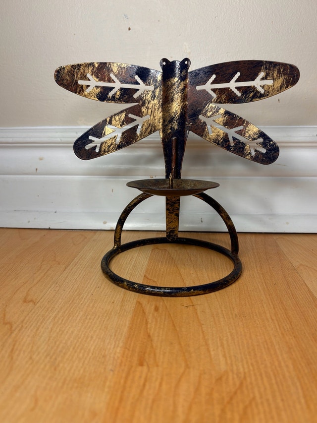 Metal Dragonfly Candle Holder – Decorative Piece