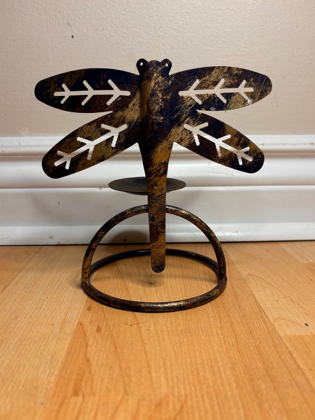 Metal Dragonfly Candle Holder – Decorative Piece - photo 3