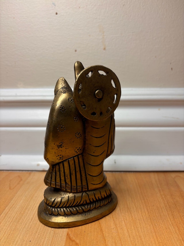 Old Solid Brass Krishna & Radha Statue - photo 4