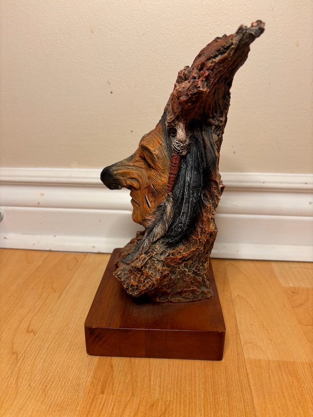 Wolf & Human Transformation Wall Sculpture – Signed Art - photo 3