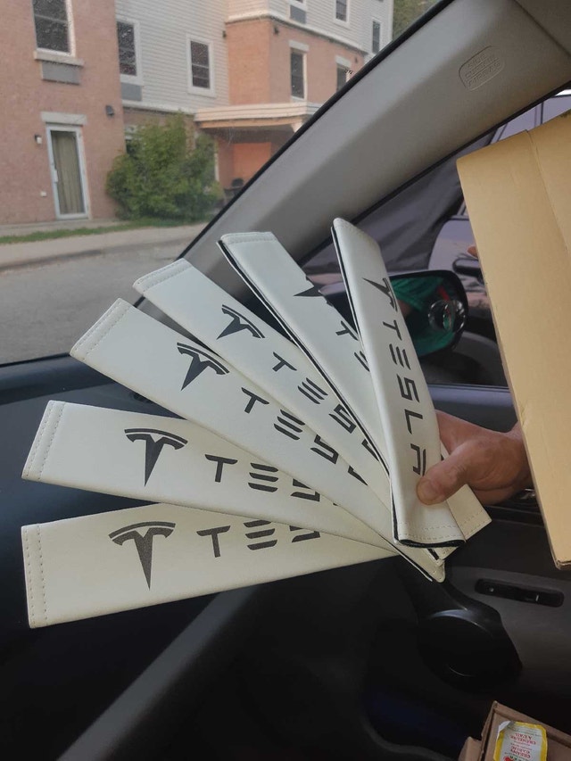 White Tesla Set Belt Covers