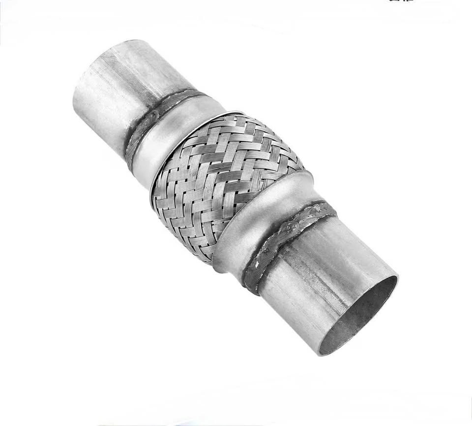2.17x8in Universal Stainless Steel Braid Exhaust Flex Pipe Flexi