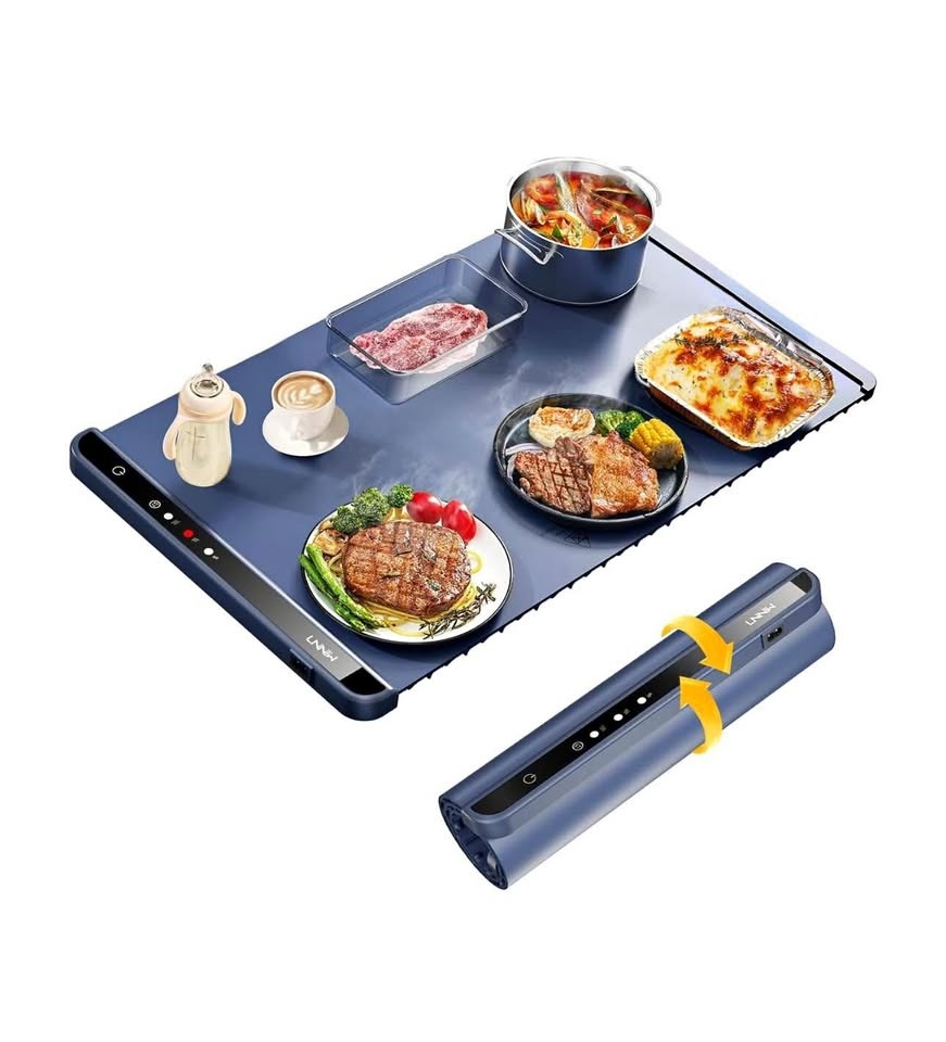 Food Warming Mat – 10s Rapid Heating & Rollable BNIB
