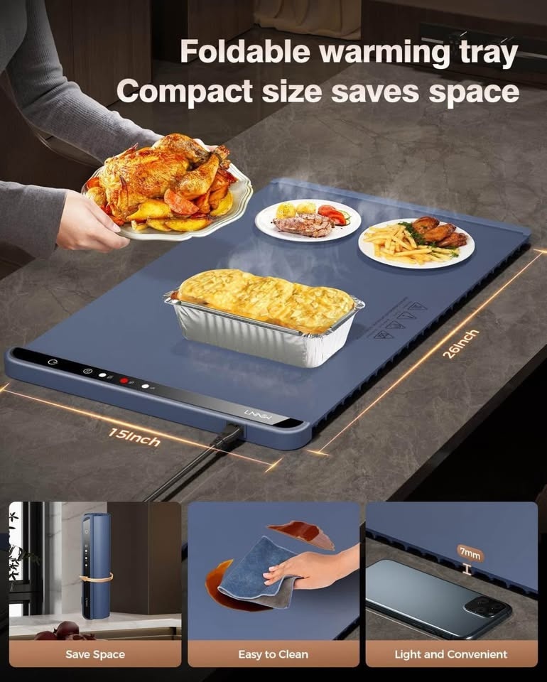 Food Warming Mat – 10s Rapid Heating & Rollable BNIB - photo 3