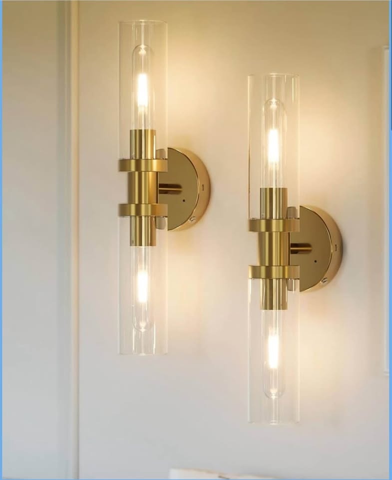 Wireless Modern Wall Sconce set of 2 Gold Dimmable BNIB - photo 2