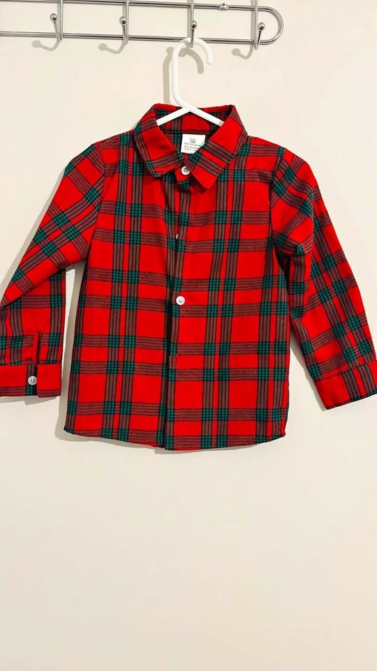 🎄 Festive plaid Kids’ Christmas Shirt – Only $8!
