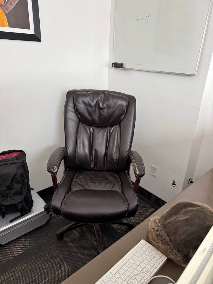 Dark Brown Leather Office Chair