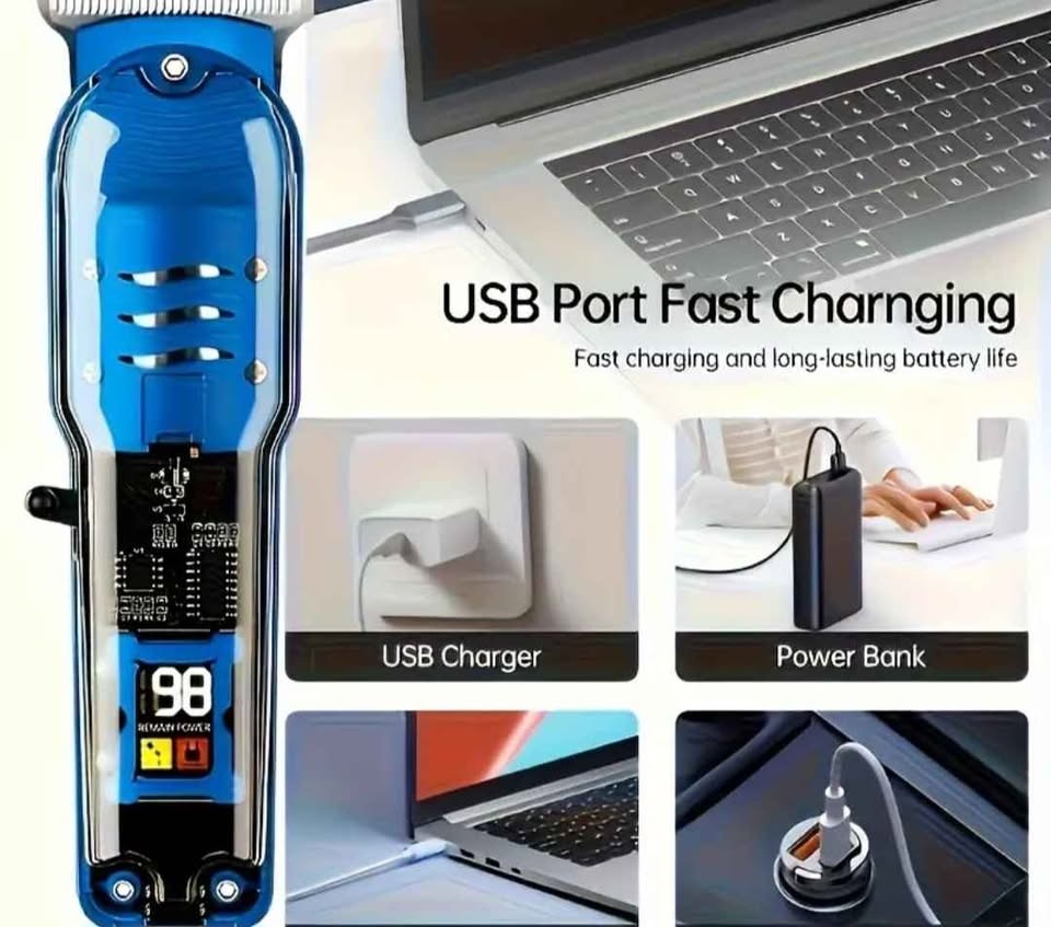Cordless Hair Trimmer - Digital Display & USB Rechargeable - photo 3