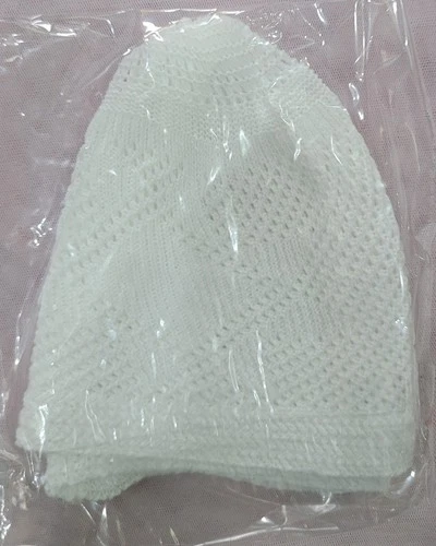 Traditional Prayer Set, White Knitted Cap with Beads Tassel, Isl - photo 3