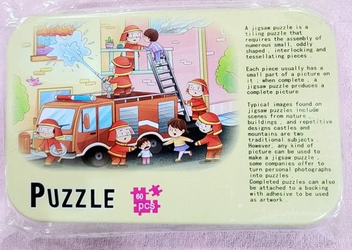 Fire Rescue Puzzle, 60 Pieces, Metal Tin - photo 4