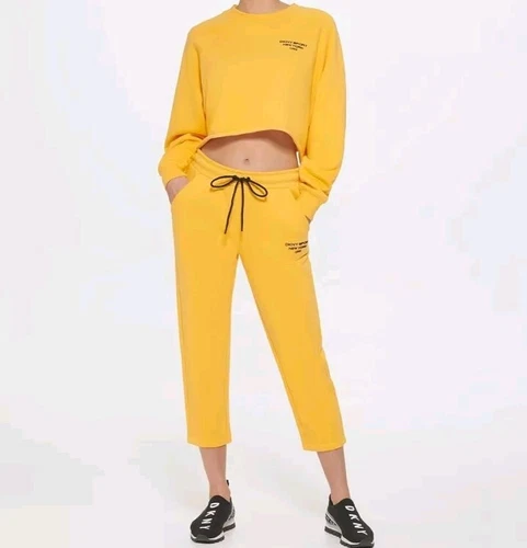 DKNY Women's Sport Women's HD Mini Logo Cropped Pullover Shirt - photo 3