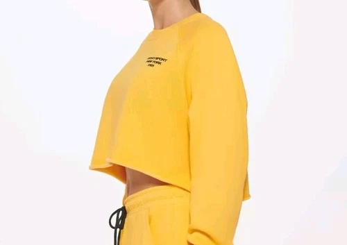 DKNY Women's Sport Women's HD Mini Logo Cropped Pullover Shirt - photo 4