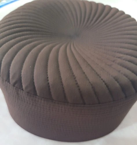 Quilted Round Islamic cap, Muslim Prayer Kufi Hat