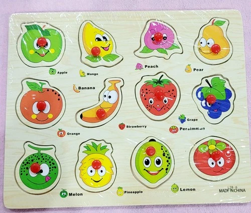 Wooden Alphabet and Fruits Puzzle Board Set - photo 2