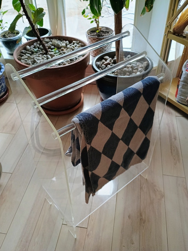 Lucite vintage towel rack
