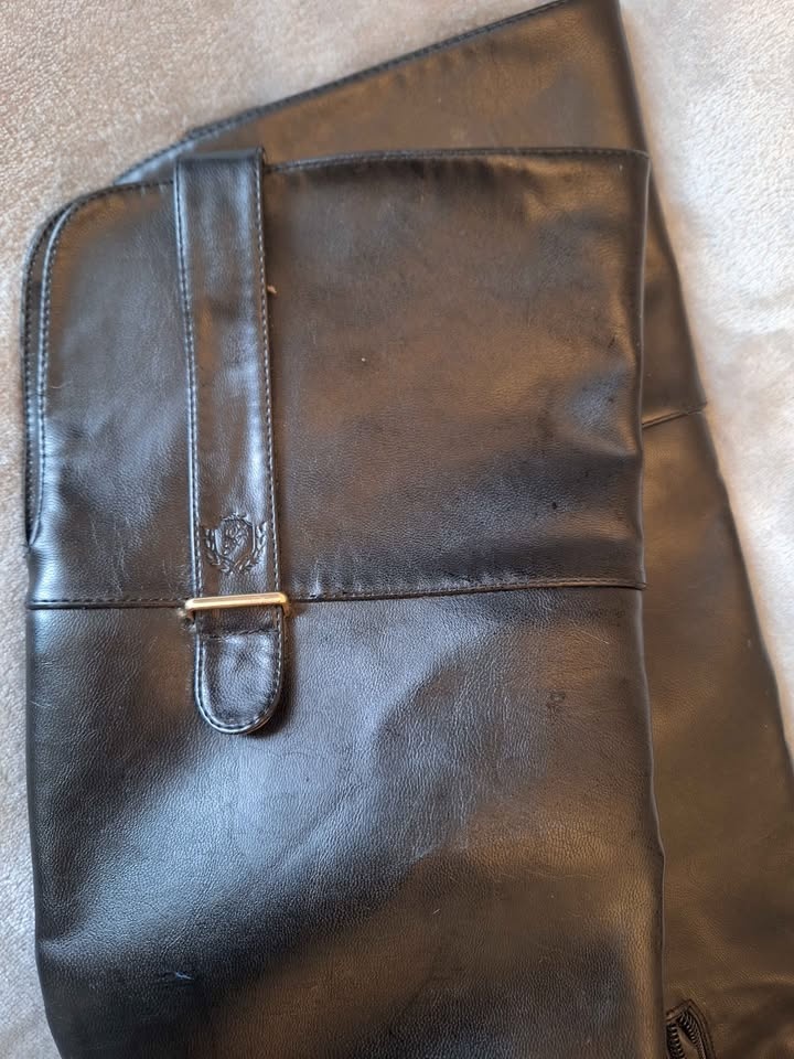 Zara Black Leather Boots with Buckle Detail - photo 2