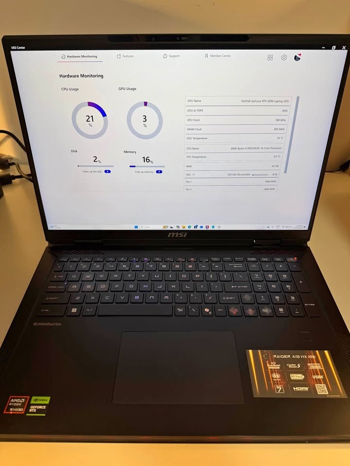MSI RAIDER A18 RTX 5090 Gaming Laptop