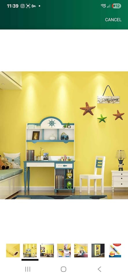 Yellow wallpaper stick and peel