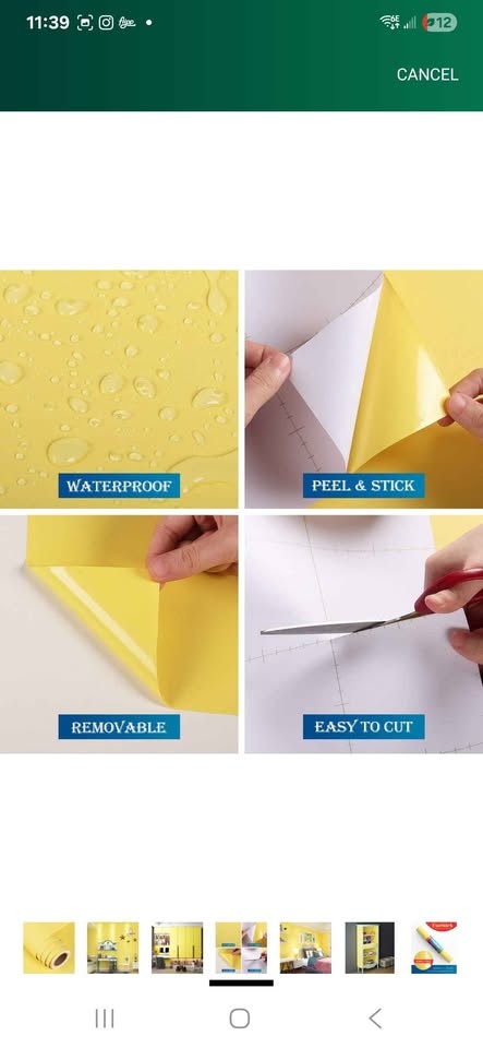 Yellow wallpaper stick and peel - photo 2