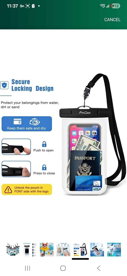 2 pcs waterproof phone pouch