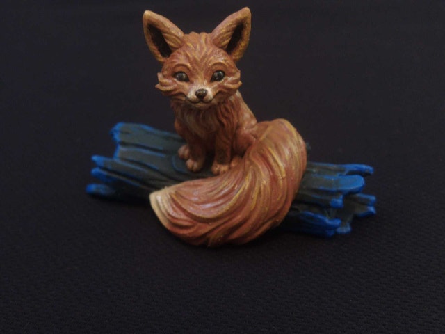 Cute Fox figurine handpainted