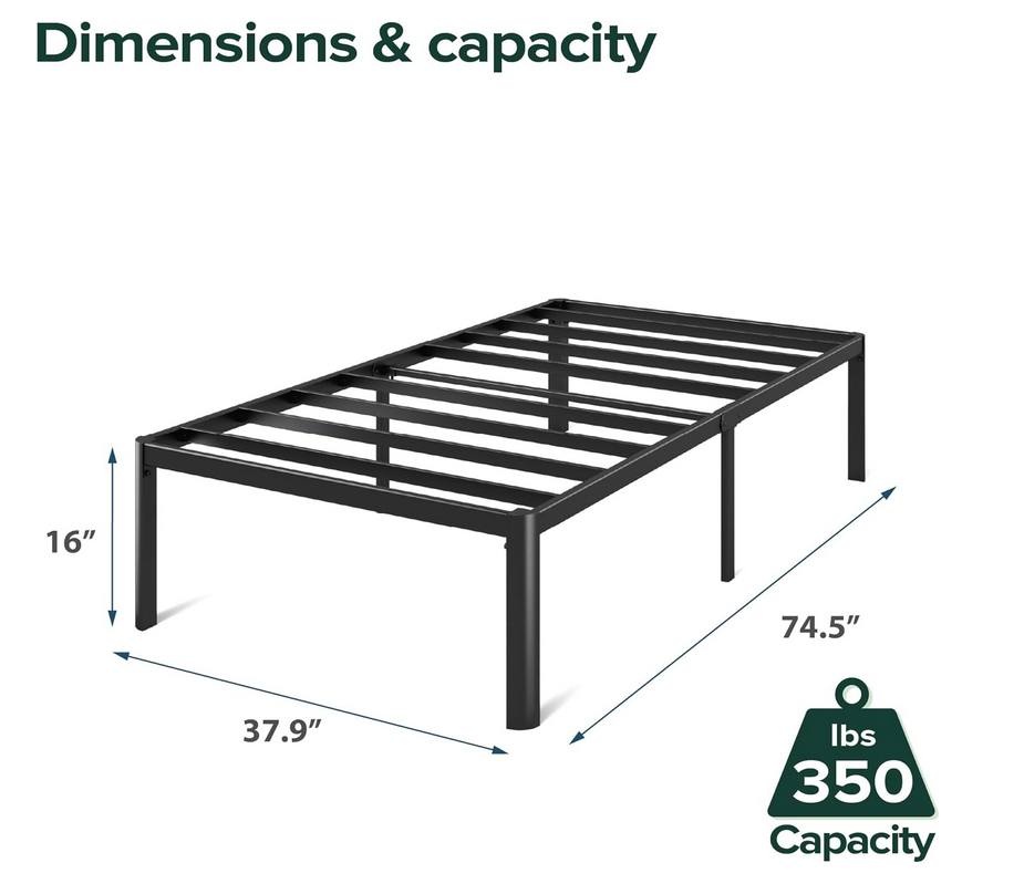 Zinus Twin Bed Frame - 14 Inch Metal Platform Bed - photo 2