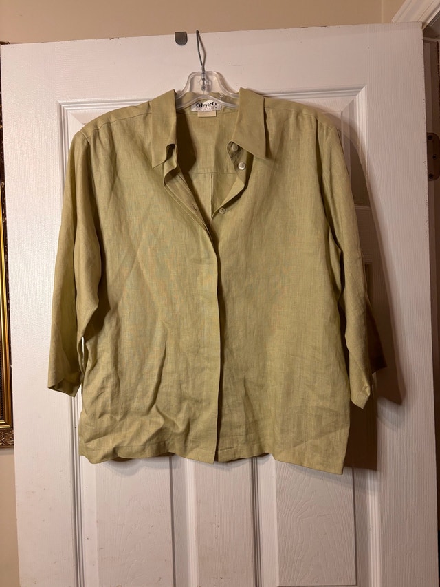 Olsen Collection Linen Button-Up Shirt / Light Jacket