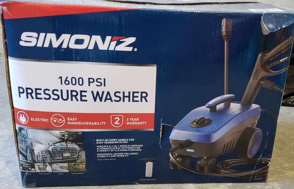 Simoniz 1600 PSI pressure washer with foam blaster - photo 3