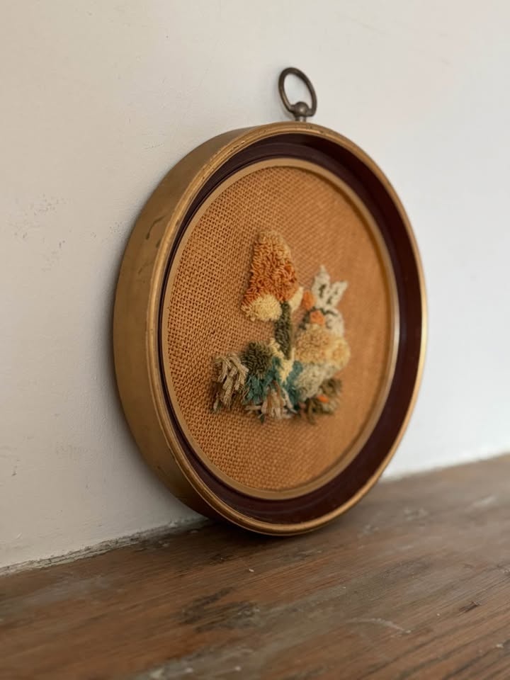 Vintage 70s Mushroom Art - Framed 3D Fiber Decor - photo 5