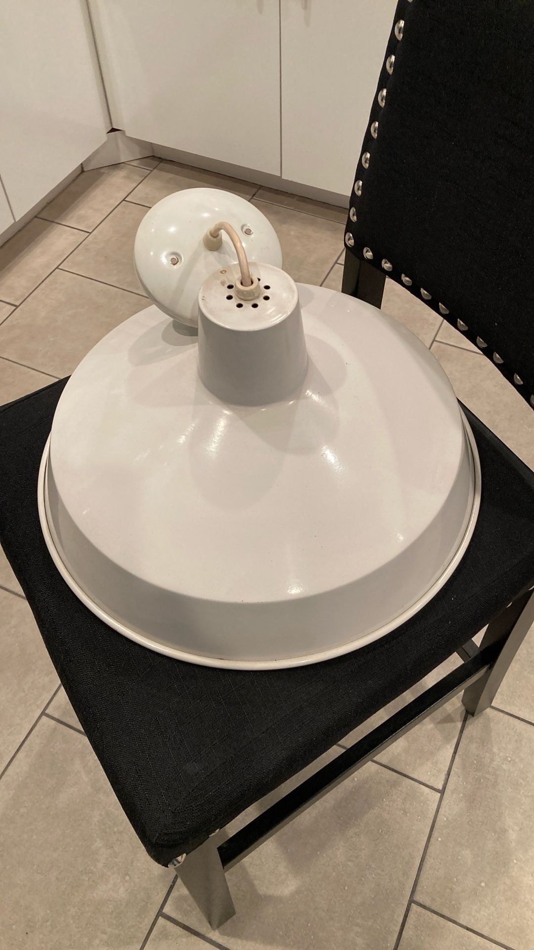 Contemporary White Hanging Light Fixture - photo 2