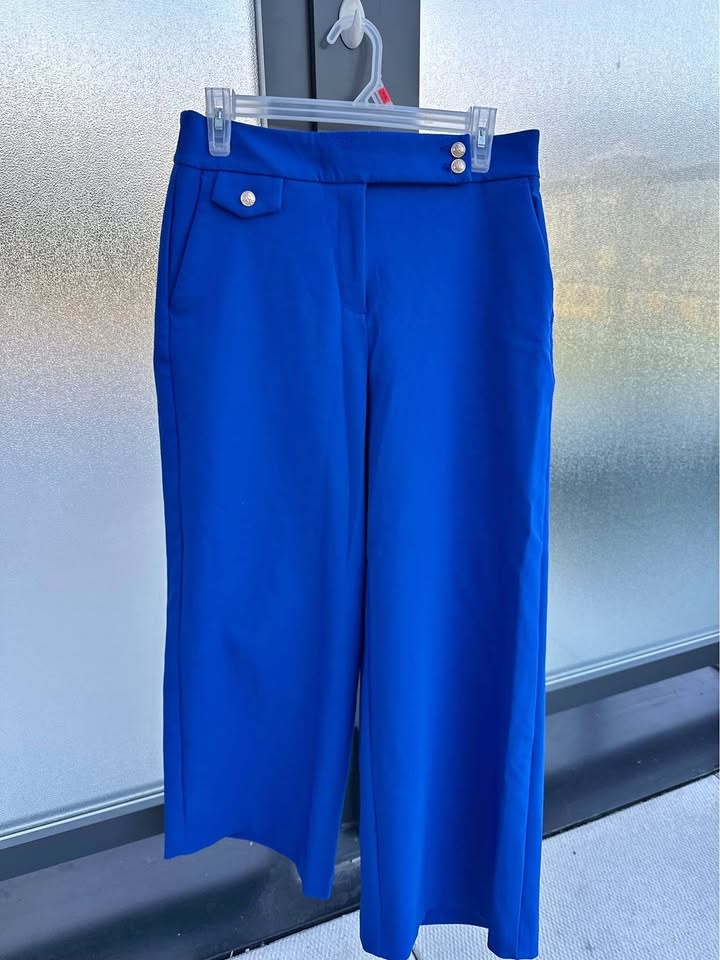 Blue pants for women - classic - size 6 / 36 EUR