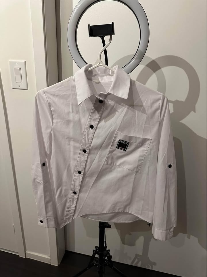 Kids classic shirt for girls - 12 year old - size S - adjustable