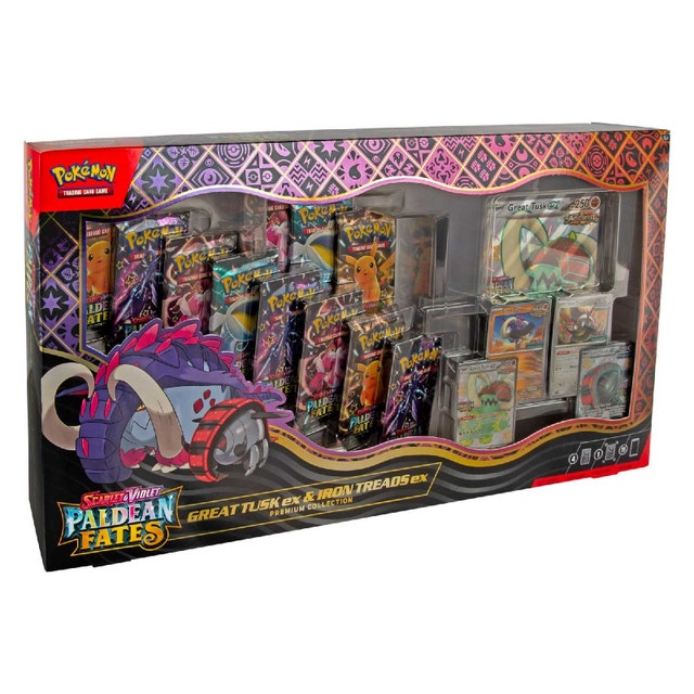Pokemon TCG: Paldean Fates Great Tusk ex & Iron Threads ex Premi