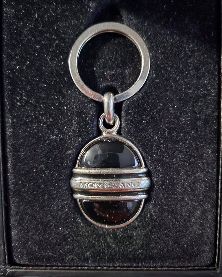 Montblanc Steel/Onyx Keychain - Mint