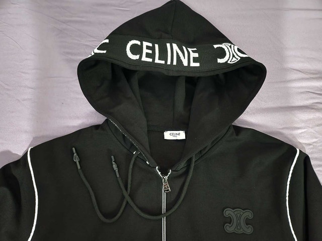 Celine Zipped Hoodie - Brand New - Black/White - photo 2