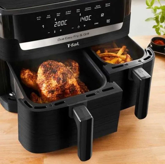 T-fal Dual Air Fryer, 8.3L Dual Basket, Digital Controls
